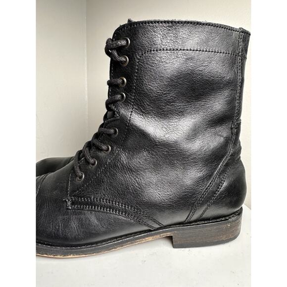 Steve Madden Men’s Trek Boots Black Pigskin Leather Combat Lace Up Zipper Sz 13 - Picture 16 of 16